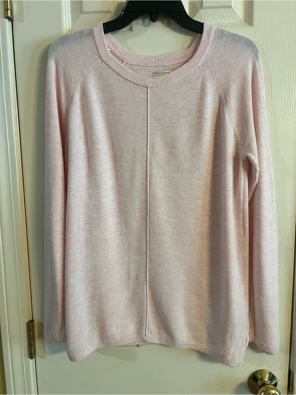 SONOMA Light Pink Crew Neck Sweater with Center Seam